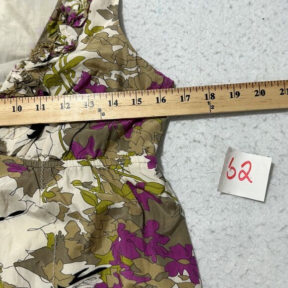 Ann Taylor LOFT Petites Women's 4P Silk Blend Floral A-Line Empire Waist Dress - Picture 7 of 11